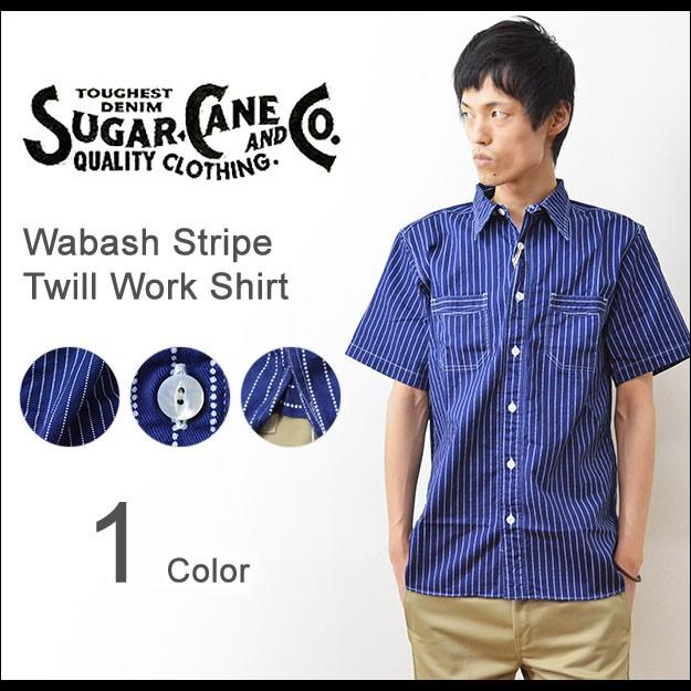東洋エンタープライズ シュガーケーン ウォバッシュ ワークシャツ 15 Mサイズ SUGAR CANE CANE（シュガーケーン） ウォバッシュ ストライプ