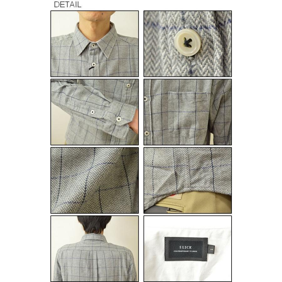SLICK（スリック） ヘリンボーン フランネル ウインドペン チェック