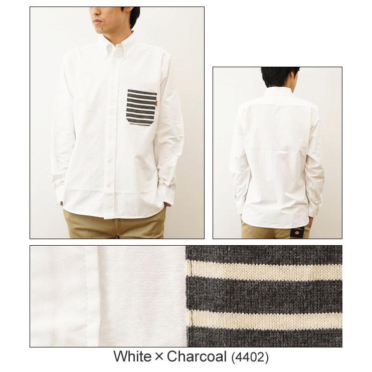 ジーンズ 長袖OXシャツ オリジナル ボーダー ポケット