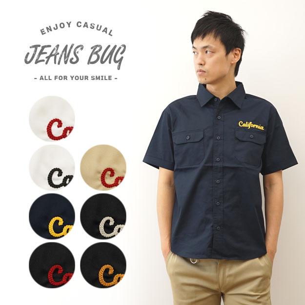 ジーンズ オリジナル California チェーンステッチ 刺繍 半袖 ジーンズ オリジナル California チェーンステッチ 刺繍 半袖