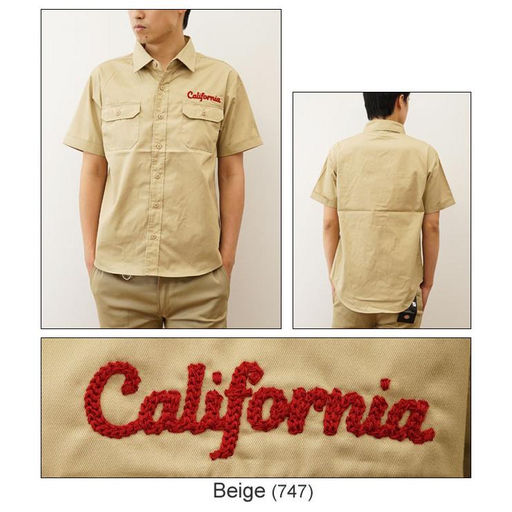 ジーンズ オリジナル California チェーンステッチ 刺繍 半袖 ワーク