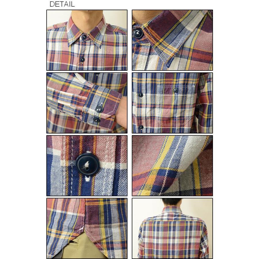 Kearney House / 長袖シャツ/M/レーヨン/ORN/チェック KEARNEY HOUSE（カーニーハウス） チェック ワークシャツ メンズ 長袖