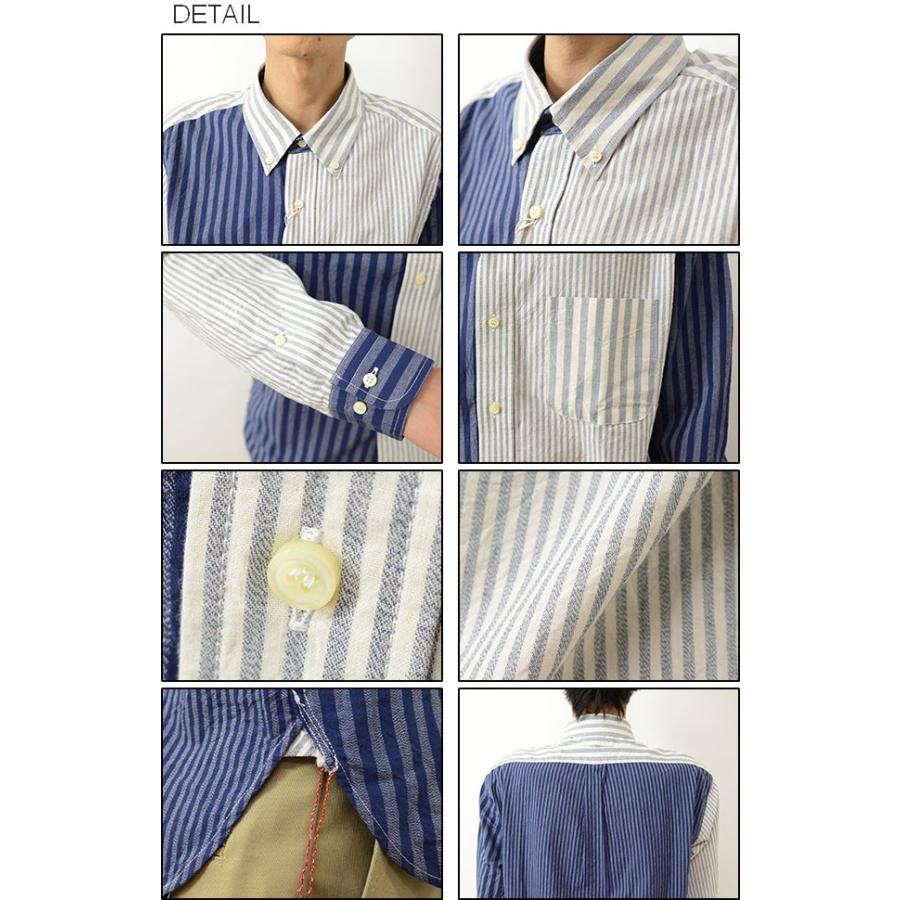 SUGAR CANE シュガーケーン クレイジー パターン ストライプ 柄 ボタン