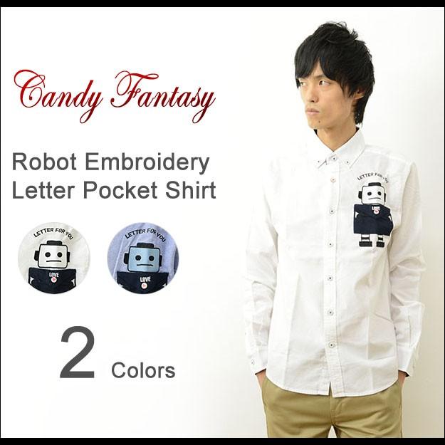 Candy Fantasy キャンディファンタジー ロボット 刺繍 レター ポケット