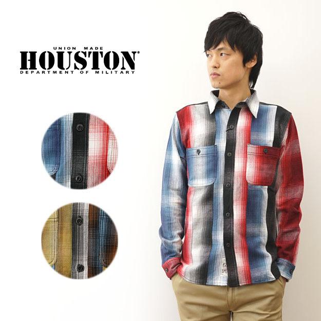 HOUSTON（ヒューストン） クレイジー オンブレ チェック ビエラ シャツ
