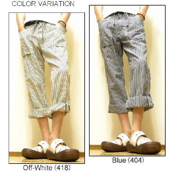 Lee（リー） DUNGAREES Relax Summer Edit ウエストリブ切替 ヒッコリー柄 ロールアップイージーパンツ 【40500】 | Lee | 02