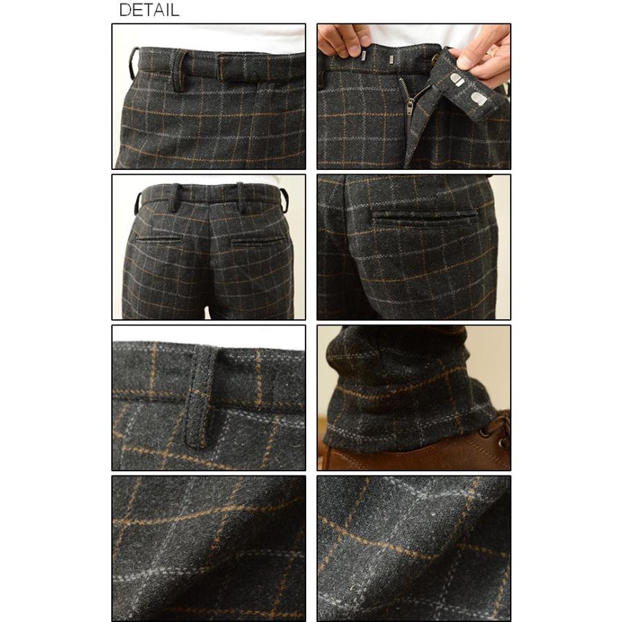 Revo.（レヴォ） ウールスラックス メンズ ウールパンツ ウインドーペン チェック ヘリンボーン キレイめ シンプル ウィンドウペン ツイード トラウザー TH-2058 | Revo. | 02