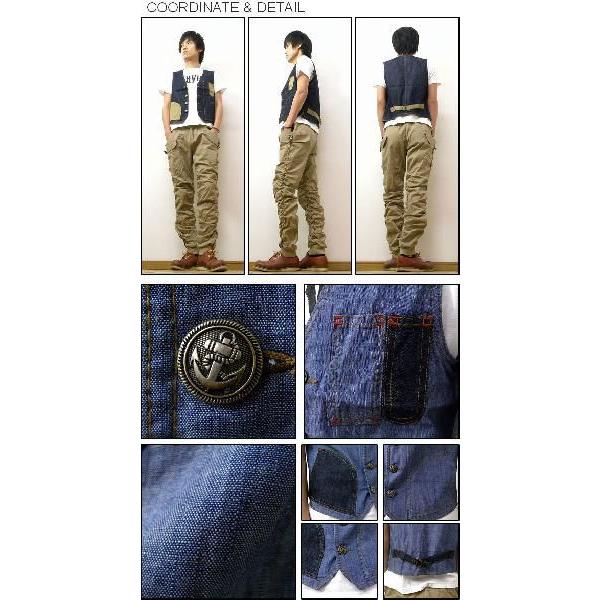 Free Gate（フリーゲート） ライトオンスデニム ２トーンパッチポケット ワークベスト イカリボタン使い 尾錠付きデニムベスト 【5183】 |  | 01