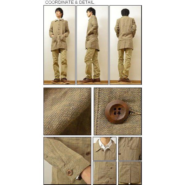 Revo.（レヴォ） カラーシャンブレー ショップコート コットン生地 ロングジャケット ワークコート ライトアウター 薄手コート センターベント レボ TH-1577 | Revo. | 01