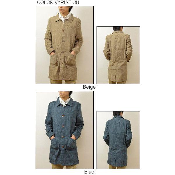 Revo.（レヴォ） カラーシャンブレー ショップコート コットン生地 ロングジャケット ワークコート ライトアウター 薄手コート センターベント レボ TH-1577 | Revo. | 02