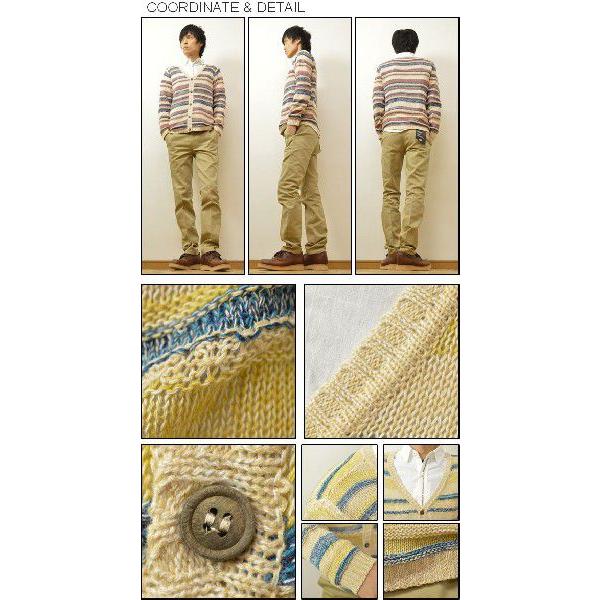 Revo.（レヴォ） トリコロールボーダー ニットカーディガン カラフルボーダー カーデ セーター 柄ニット ウッドボタン レボ TH-1484 | Revo. | 01