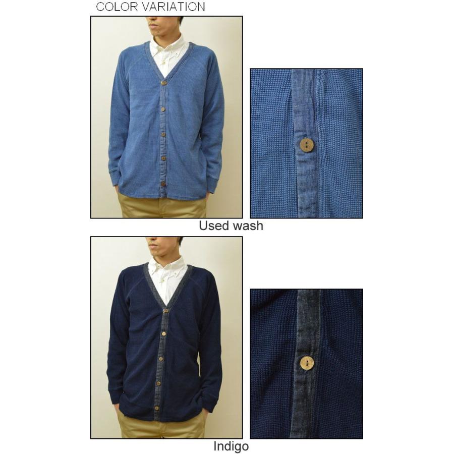 Revo.（レヴォ） へヴィーワッフル インディゴ染め カーディガン メンズ コットンコーディガン 綿カーデ セーター 厚手 サーマル ライトアウター レボ TH-1676 |  | 03