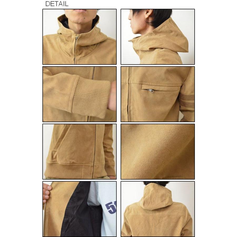 Revo.（レヴォ） フェイク スウェード フード ジップジャケット メンズ ブルゾン ジャケット アウター パーカー スエードレザー 袖ライン 腕章 レボ TH-1846 | Revo. | 02