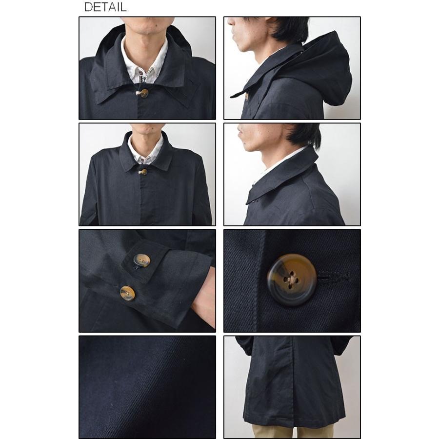 Revo.（レヴォ） ストレッチツイル ステンカラーコート メンズ スプリング フード着脱 ベーシック シンプル スリム タイト 秋 春 ライトアウターレボ TH-1892 | Revo. | 02