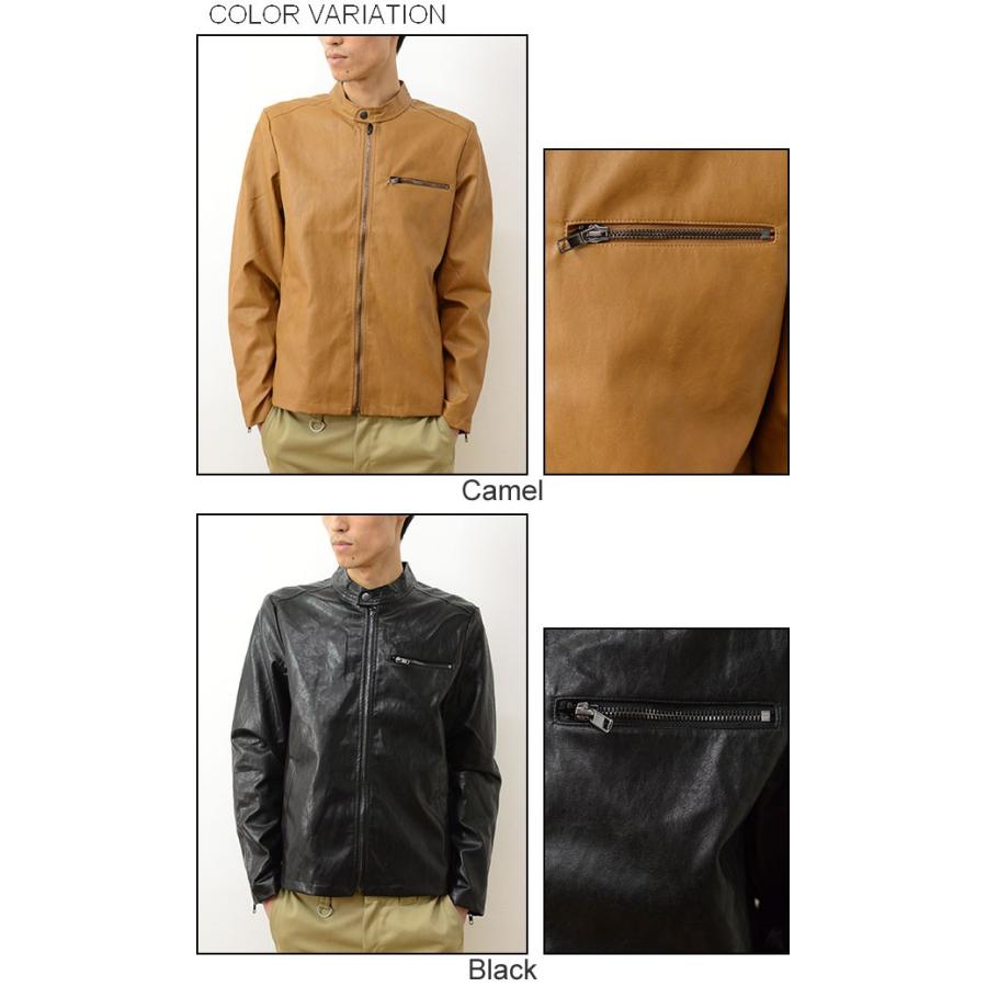 Revo. レヴォ PU レザー シングル ライダース ジャケット  メンズ アウター ブルゾン ジャケット スリム タイト 細身 革ジャン 皮 アメカジ レボ TH-2195 | Revo. | 03