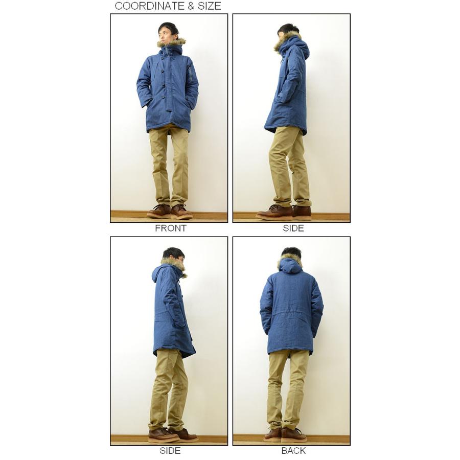 Revo. レヴォ デニム 素材 N-3B タイプ ジャケット メンズ アウター ファー 着脱 中綿 コート MA-1 ポケット フライト アメカジ インディゴ レボ TH-2173 | Revo. | 01