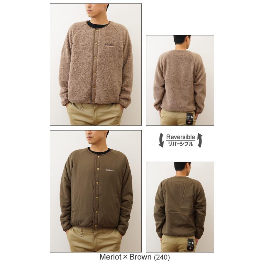 Columbia コロンビア フリース ジャケット シアトル マウンテン リバーシブル ボア × ストレッチ シェル ノーカラー アウター メンズ レディース PM0804 | Columbia | 07