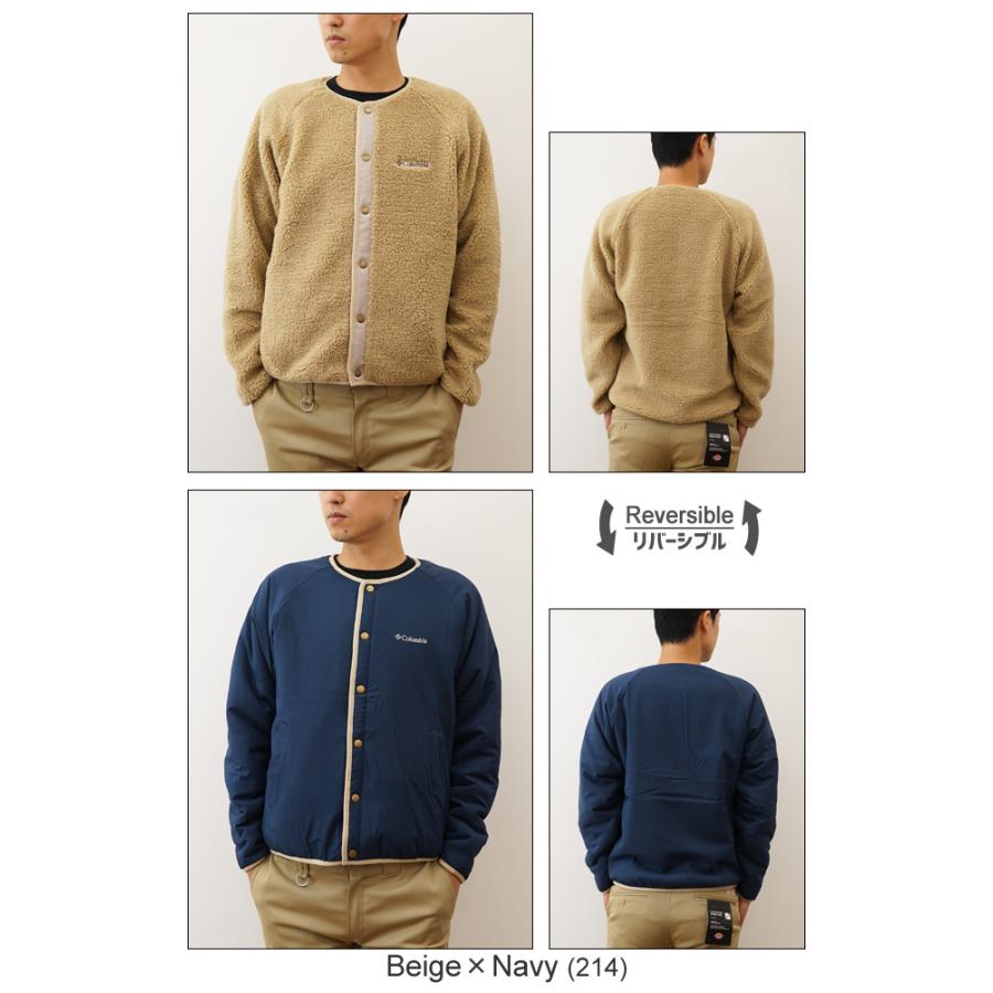 Columbia コロンビア フリース ジャケット シアトル マウンテン リバーシブル ボア × ストレッチ シェル ノーカラー アウター メンズ レディース PM0804 | Columbia | 09