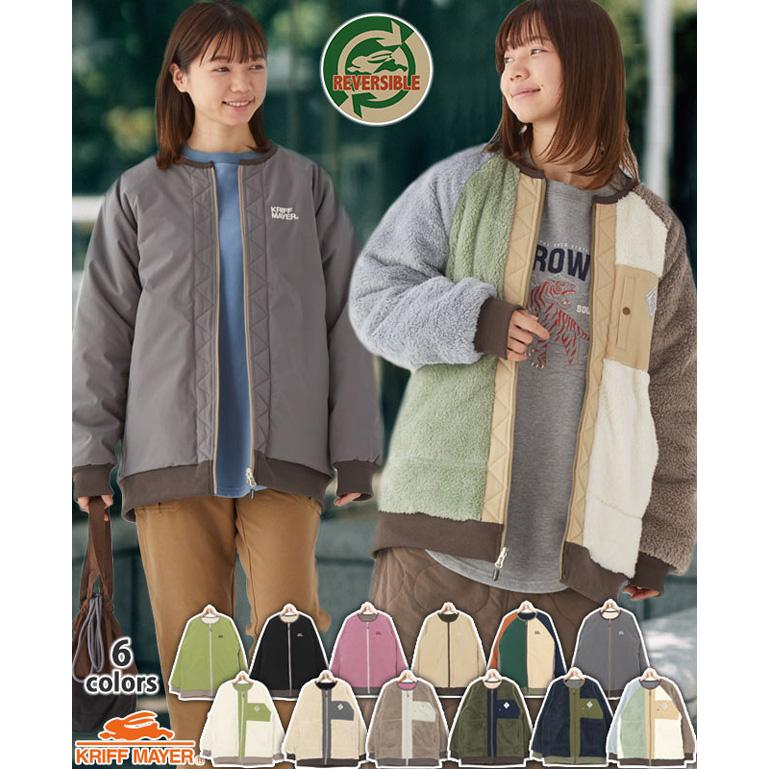 KRIFF MAYER クリフメイヤー ジャケット レディース ひっくり ノーカラー アウター フリース オーバーサイズ ビッグシルエット モコモコ ふわふわ 2213504L | KRIFF MAYER