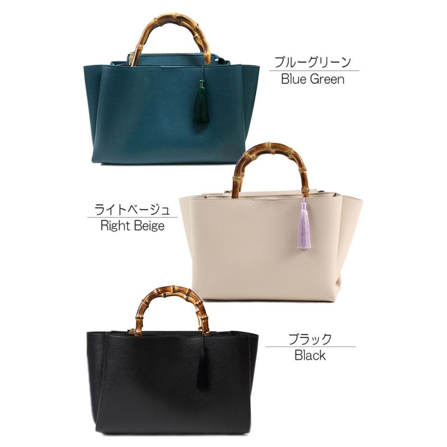 トートバッグ ハンドバッグ バンブー 竹 ハンドル 人気 2way レディースバッグ ショルダーバッグ タッセル付き |  | 06
