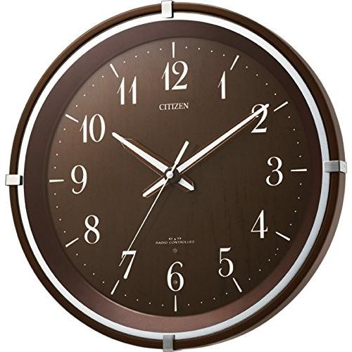 未使用　シチズン　電波掛け時計　エフライト　8MY492-006 ブラウン CITIZEN（シチズン） 送料無料！ 電波掛時計 エフライトM492 夜間自動