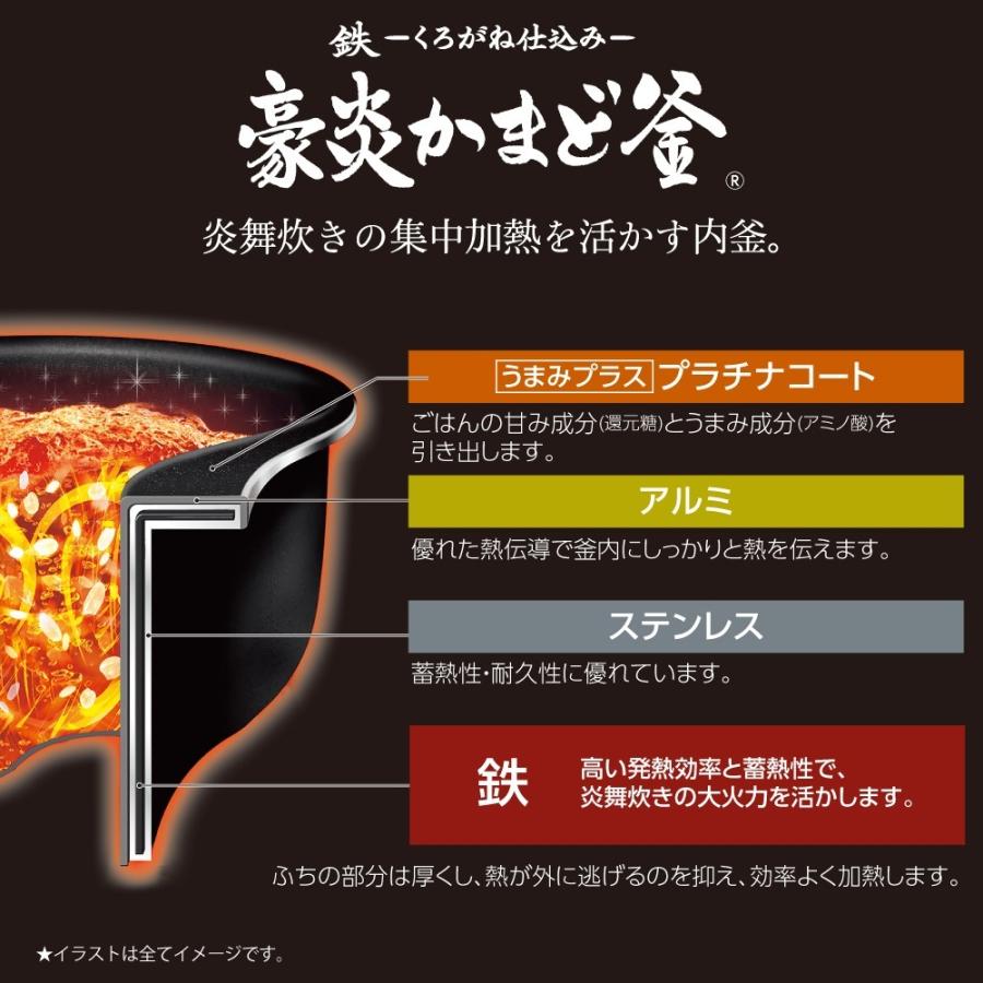 極め炊き 象印 ZOJIRUSHI 炊飯器 圧力IH炊飯ジャー 炎舞炊き 5.5合 NW