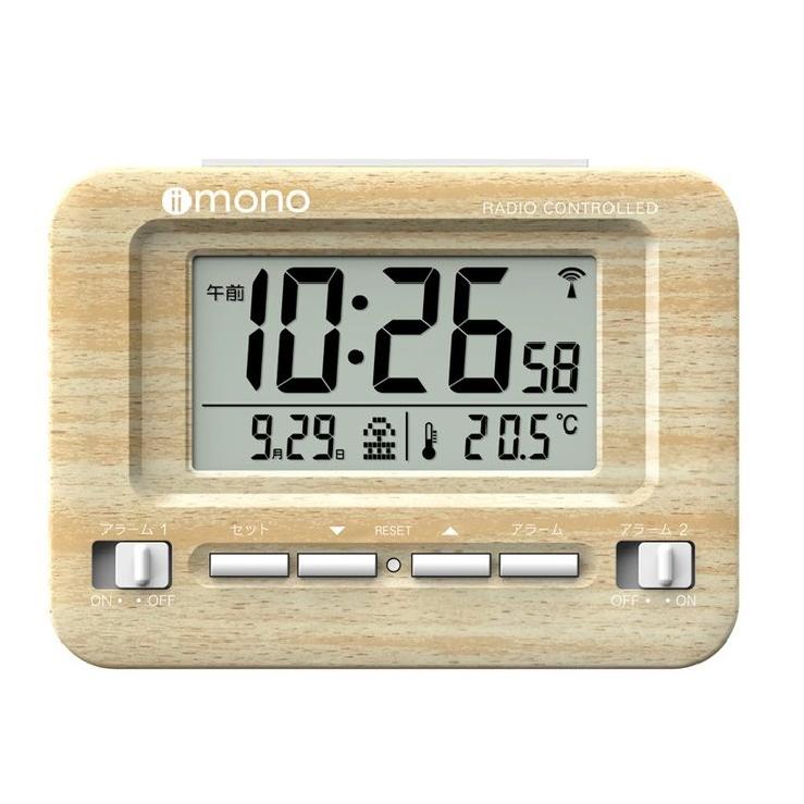 目覚まし時計 ROC-01 iimono 電波 デジタル カレンダー 温度 ダブル