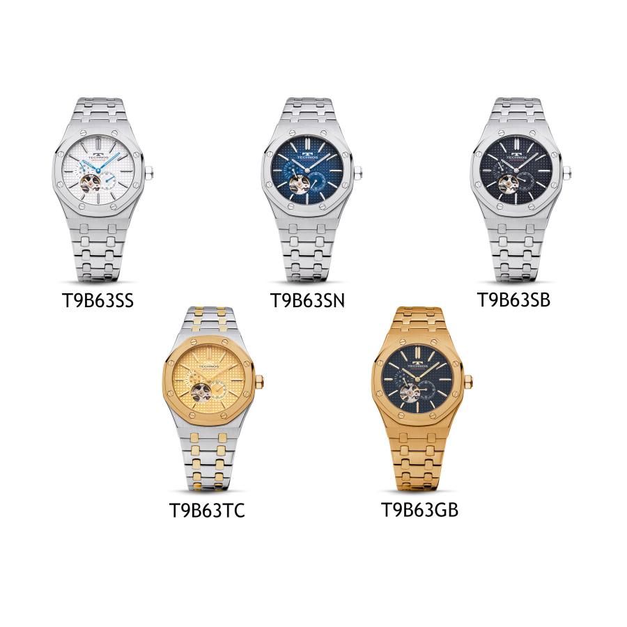 TECHNOS（テクノス） 自動巻き+手巻き メンズ 腕時計 T9B63 5種類