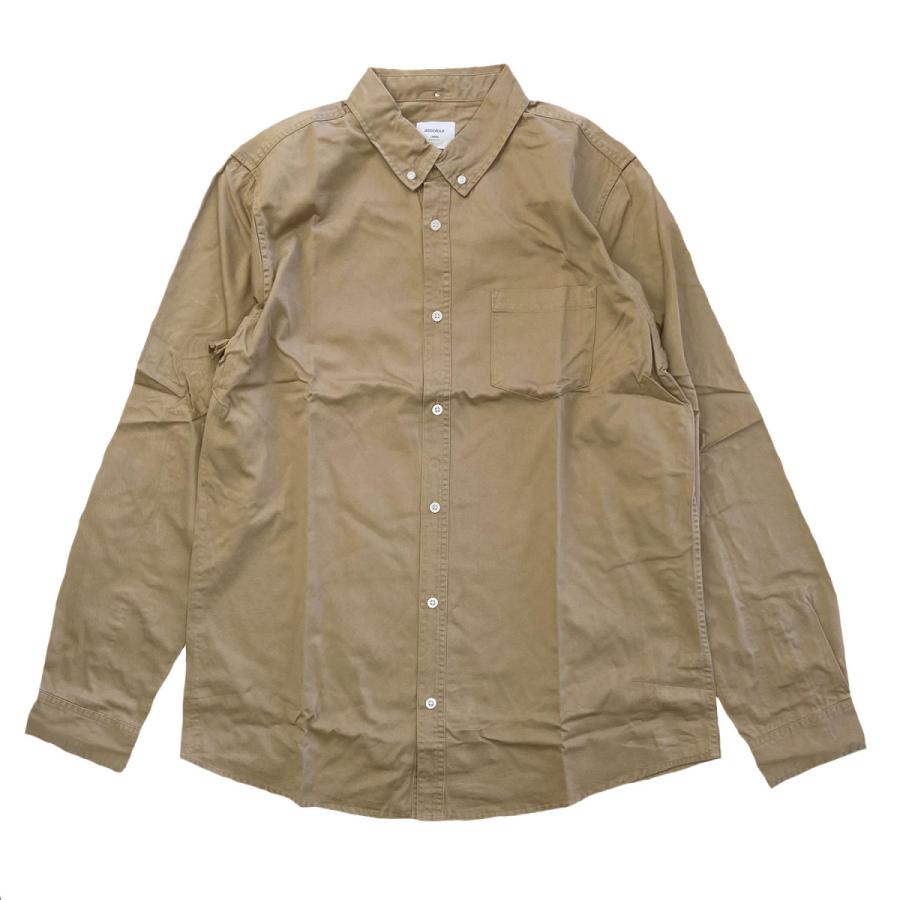 AS COLOUR　BD DENIM WASH SHIRT　KHAKI　エーエスカラー　アズカラー　ボタンダウンシャツ　カーキ