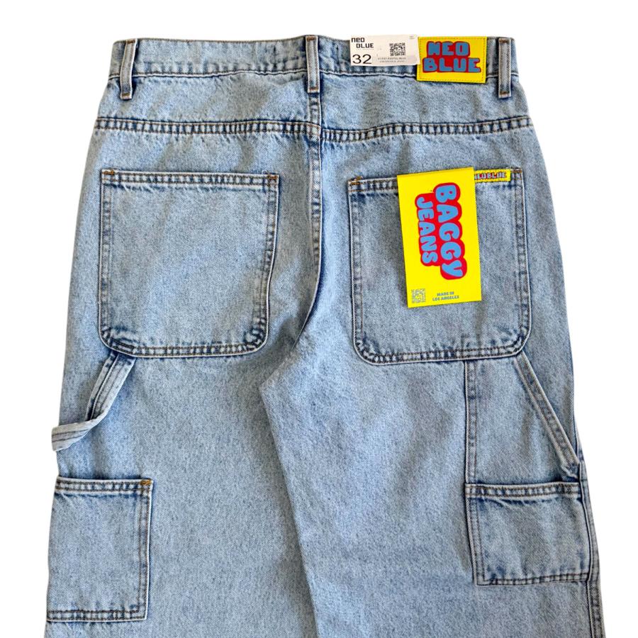 NEO BLUE Carpenter Baggy Jeans Pastel Blue ネオブルー バギー
