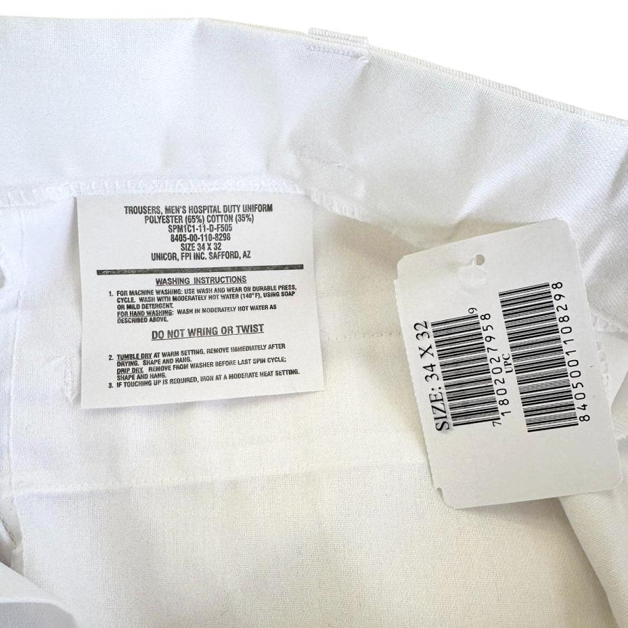 DEAD STOCK　米軍 HOSPITAL DUTY　WHITE TROUSERS ホスピタル デューティー ホワイトトラウザーズ US　ワークパンツ　W34 |  | 07