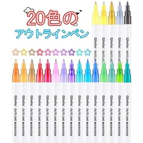 Ohuhu アウトラインペン 色 イラストマーカー 二重線 ふちどりペン キラキラ 水性ペン 書道 筆記体 Diy 年賀状 手帳用 Kk B08yd5hk5s Robot Works 通販 Yahoo ショッピング