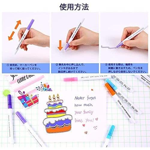 Ohuhu アウトラインペン 色 イラストマーカー 二重線 ふちどりペン キラキラ 水性ペン 書道 筆記体 Diy 年賀状 手帳用 Kk B08yd5hk5s Robot Works 通販 Yahoo ショッピング