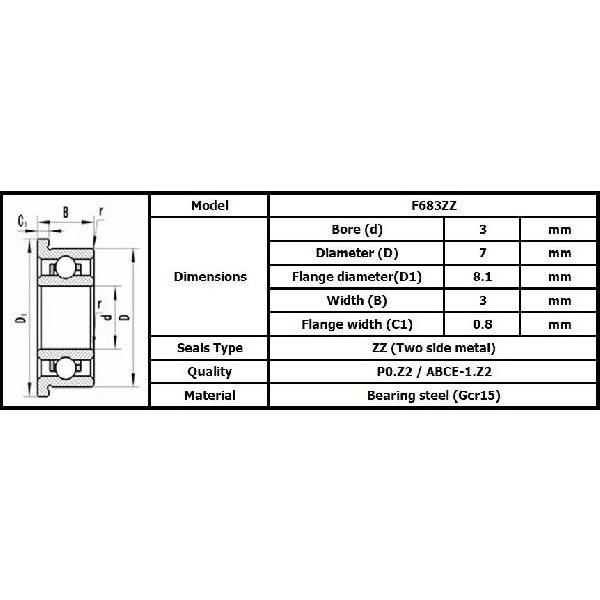F683ZZ ベアリング(フランジ付)内径3mm 外径7mm｜robotena｜02