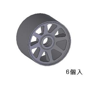 ２個セット カワダ RSX25B 大径フロントホイールセット(ブラック, 6個入) : ロボ