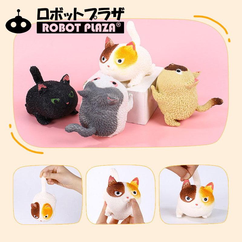 怒る猫 4種セット ネコ 猫 雑貨 かわいい 誕生日プレゼント 子供 おもちゃ スクイーズ玩具 小学生 ストレス解消 癒しグッズ | 