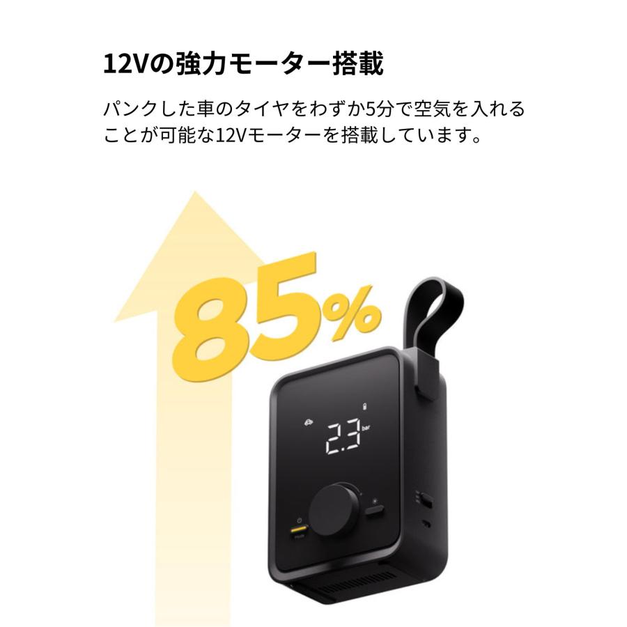 HOTO エアポンプ Pro 12V 電動 空気入れ 充電式 圧力測定 入れすぎ防止