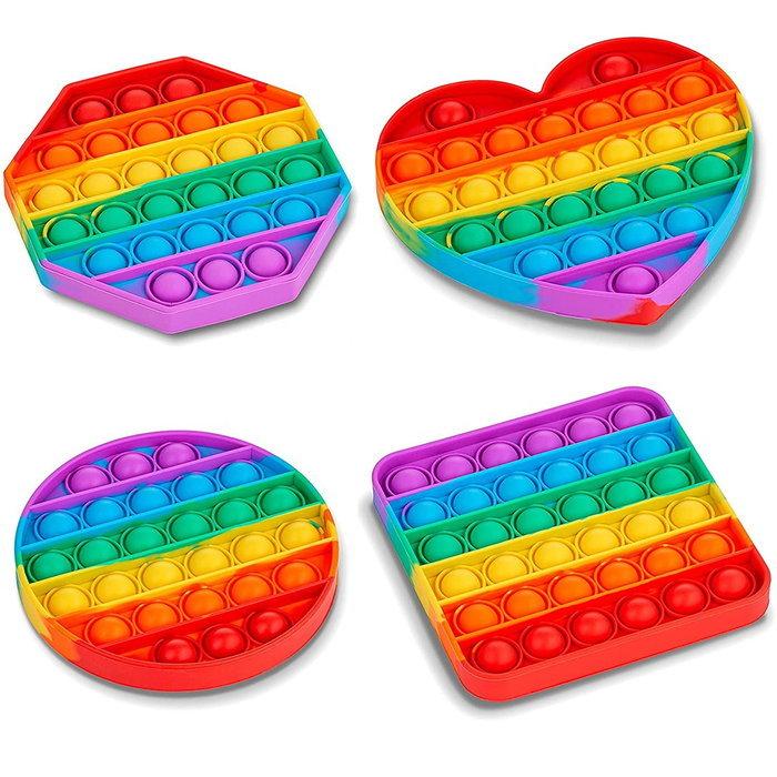 プッシュポップバブル 4種セット スクイーズ 知育玩具 誕生日プレゼント 子供 おもちゃ 2歳 3歳 4歳 5歳 6歳 男の子 女の子 小学生 | 