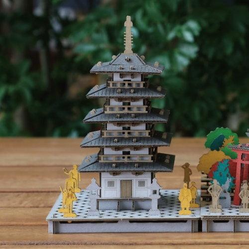 hacomo PUSUPUSU 五重塔 ペーパークラフト 誕生日プレゼント 子供