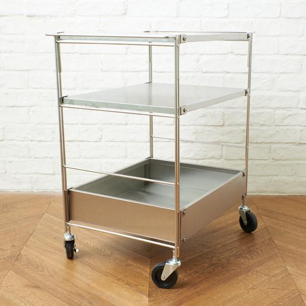 IZ36996O☆無印良品 MUJI ステンレスユニットシェルフワゴンセット