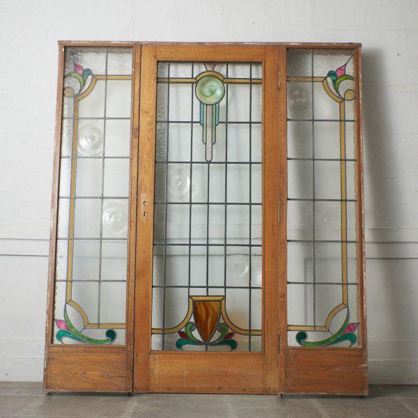 引き取り限定 ステンドグラス パネル アンティーク インテリア 建具