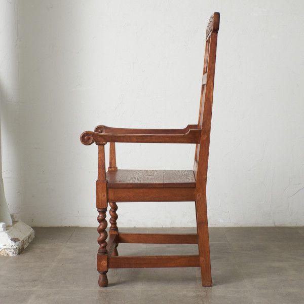 英国アンティーク　ツイストレッグ　チェア　オーク/無垢材　イギリス　椅子 英国アンティーク ツイストレッグ チェア オーク/無垢材 イギリス 椅子