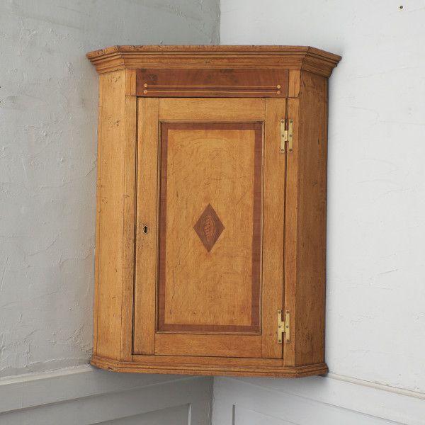 IZ71328F☆英国 アンティーク スモール コーナーキャビネット 象嵌