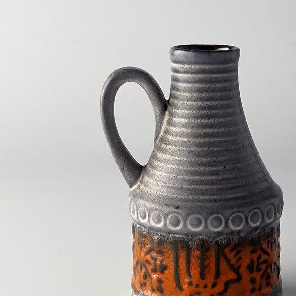 IZ75468J☆西ドイツ Fat lava ヴィンテージ フラワーベース 花器 陶器