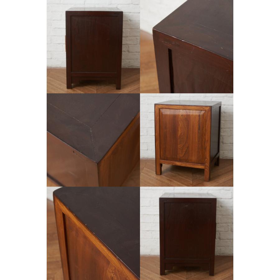 木製 3段引き出し 箪笥 IZ79765N☆中国家具 楡材 チェスト 3段 引出し 収納家具 小引き出し