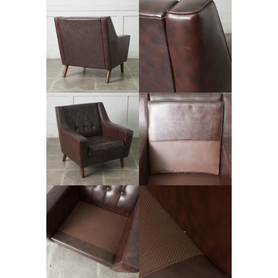 レア】オールドカリモク 1シーター ソファ フレームチェア クッション