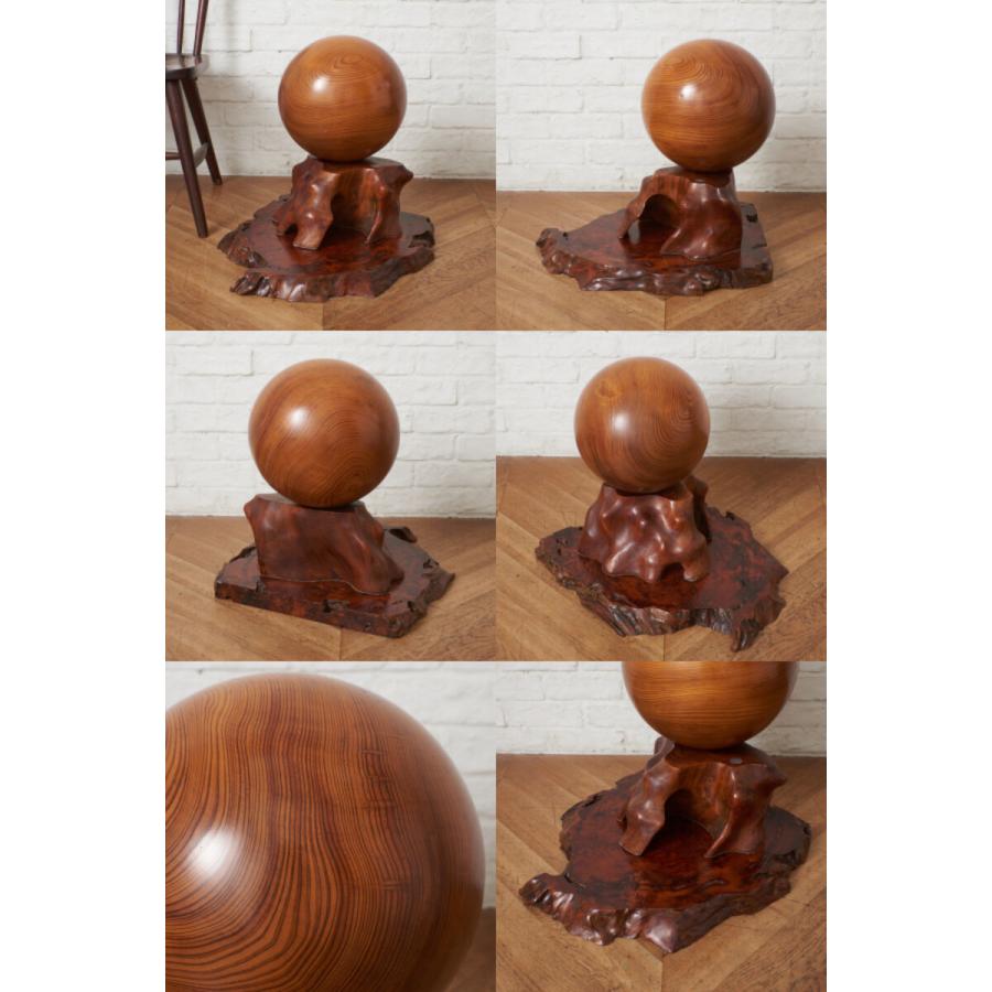 IZ84455N☆世界遺産 屋久杉 無垢材 オブジェ 工芸品 長寿玉 木彫刻 