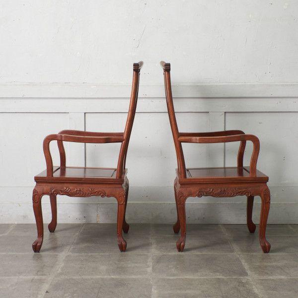 螺鈿細工 唐木家具 花梨 チェア2脚