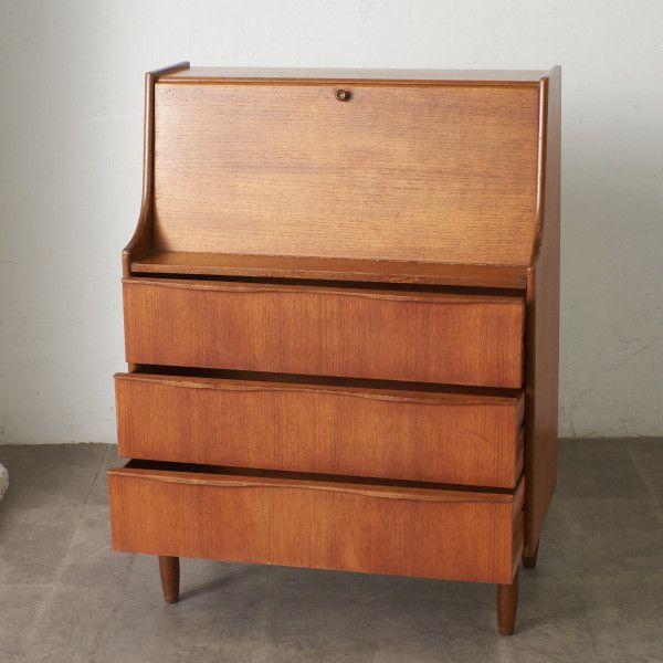 IZ88407N☆英国 ヴィンテージ チーク ライティングビューロー