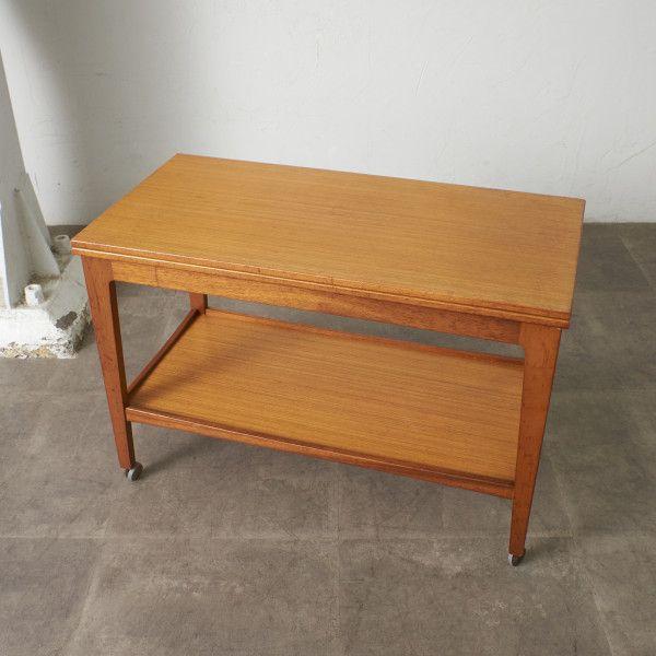 英国アンティーク木製キッチンワゴン/トロリー/サイドテーブル机(89